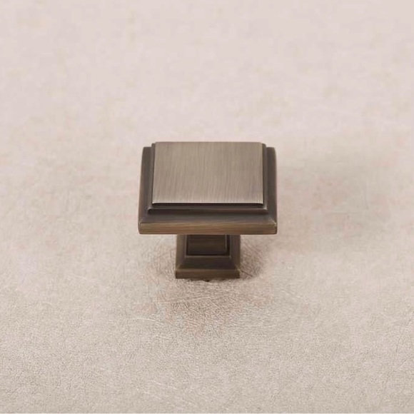 Sapphire Accent 1.25” x 1.25” Modern Cabinet Knobs NEW Aged Bronze Color - Picture 2 of 3